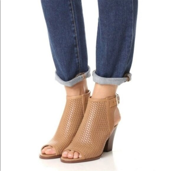 Sam Edelman Black Henri Peek A Boo Open Toe Black Heel Shoes Size 8.5M - Picture 2 of 12